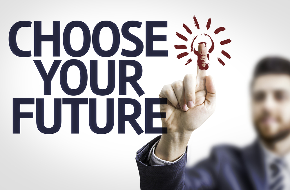 Business man pointing to transparent board with text Choose your Future-1 Business man pointing to transparent board with text Choose your Future-1